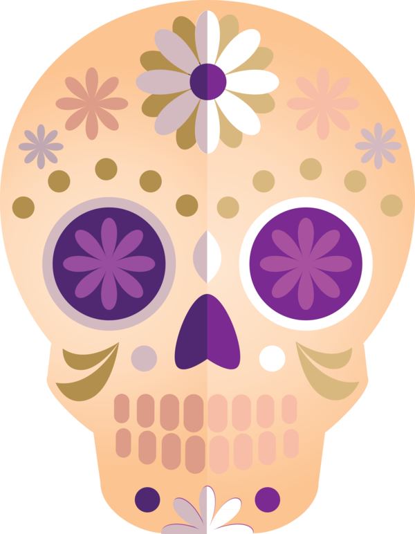 Transparent Day of the Dead Skull art Human head Calavera for Calavera for Day Of The Dead
