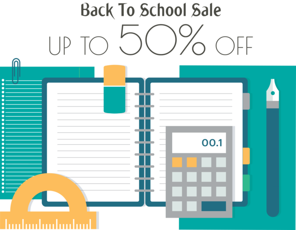 Transparent Back to School Design Flat design Poster for Back to School Sales for Back To School