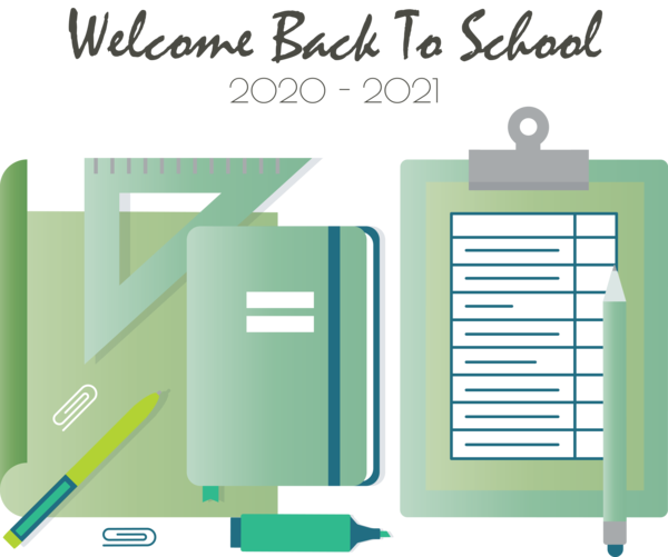 Transparent Back to School High Borrans Paper Green for Welcome Back to School for Back To School