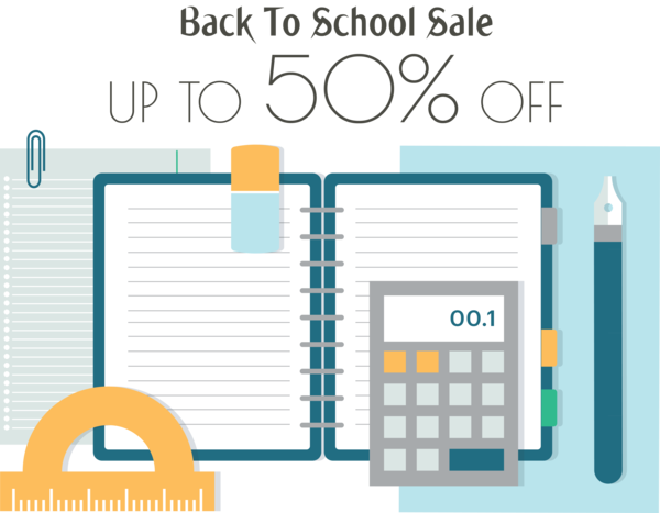 Transparent Back to School Design Flat design Poster for Back to School Sales for Back To School