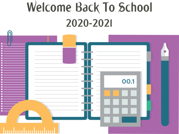 Transparent Back to School Design Flat design Poster for Welcome Back to School for Back To School