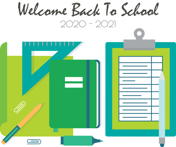 Transparent Back to School High Borrans Paper Green for Welcome Back to School for Back To School