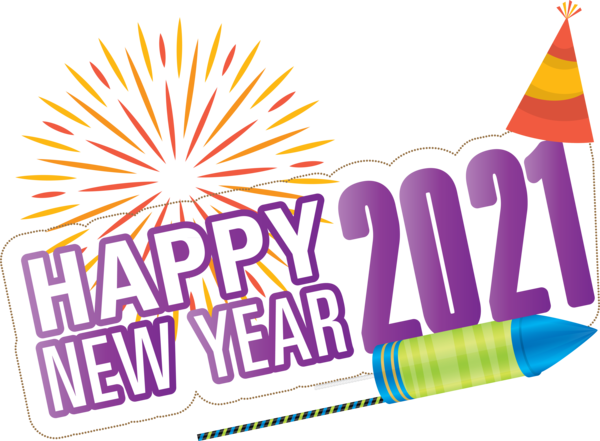 Transparent New Year Logo Meter Yellow for Happy New Year 2021 for New Year