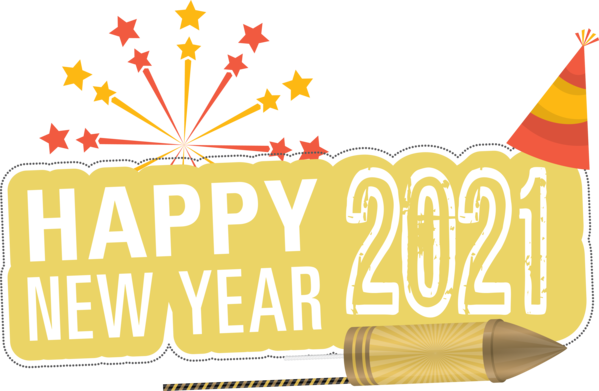 Transparent New Year New Year's resolution Logo Yellow for Happy New Year 2021 for New Year