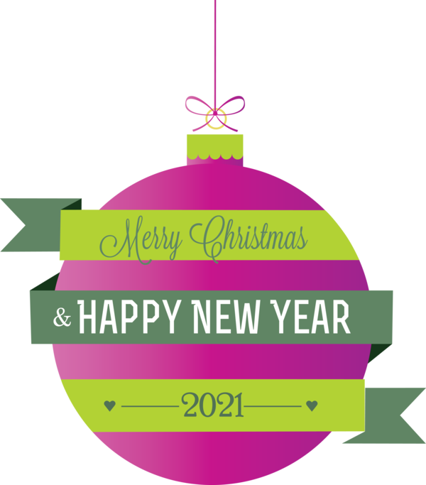 Transparent New Year Logo Christmas ornament Green for Happy New Year 2021 for New Year
