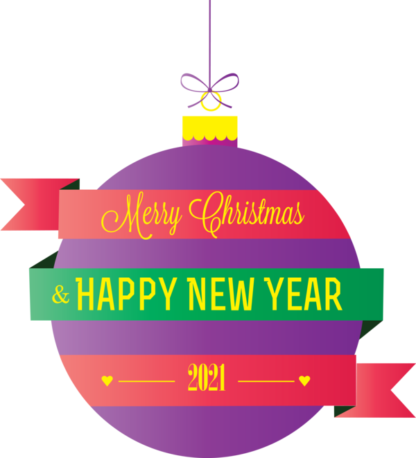 Transparent New Year Christmas ornament Logo Meter for Happy New Year 2021 for New Year