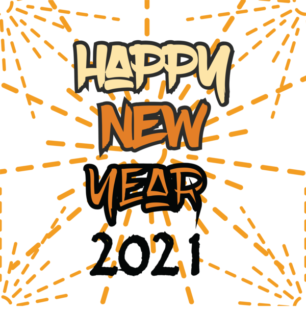 Transparent New Year Yellow Meter Pattern for Happy New Year 2021 for New Year
