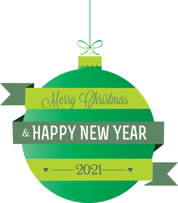 Transparent New Year Logo Christmas ornament Font for Happy New Year 2021 for New Year