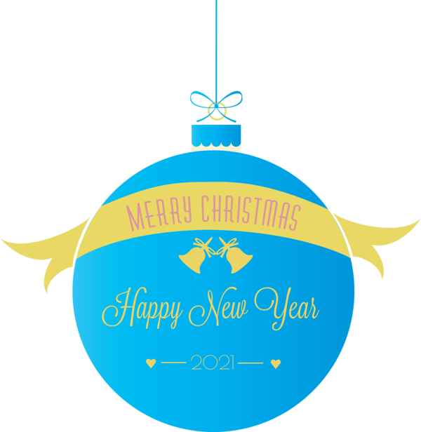 Transparent New Year Logo Christmas ornament Font for Happy New Year 2021 for New Year