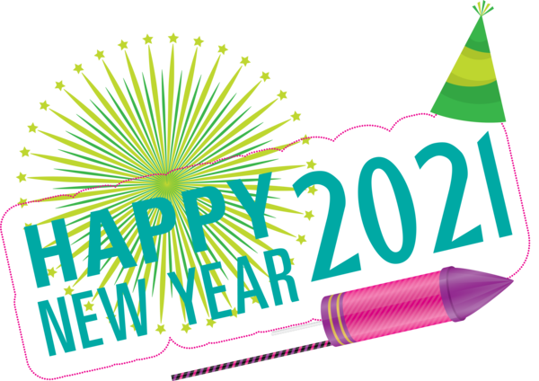 Transparent New Year Logo Green Meter for Happy New Year 2021 for New Year