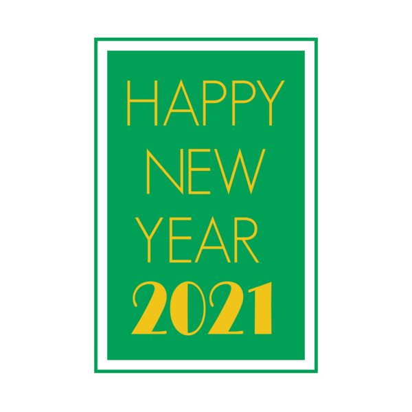 Transparent New Year Logo Font Green for Happy New Year 2021 for New Year