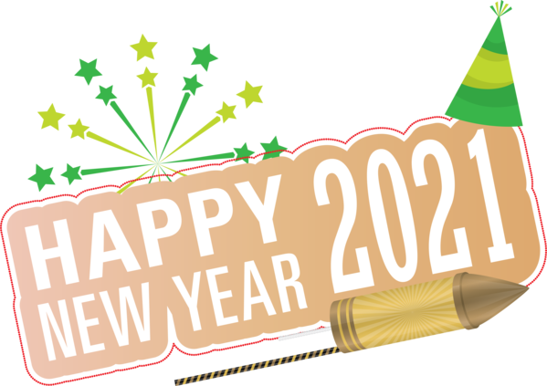 Transparent New Year Logo New Year's resolution Green for Happy New Year 2021 for New Year