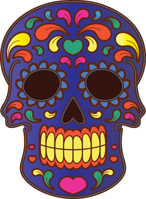 Transparent Day of the Dead Meter Purple Pattern for Calavera for Day Of The Dead