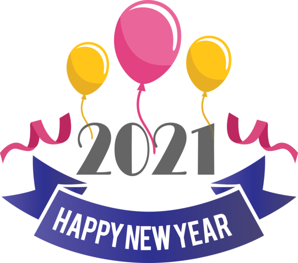 Transparent New Year Public Relations Logo Balloon for Happy New Year 2021 for New Year