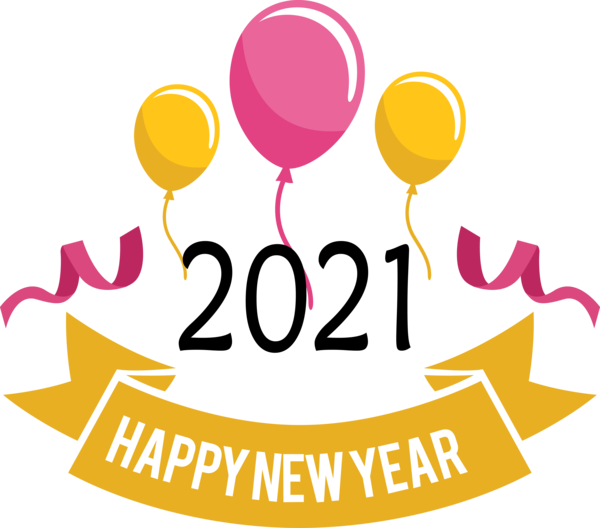Transparent New Year Logo Balloon Maternal insult for Happy New Year 2021 for New Year