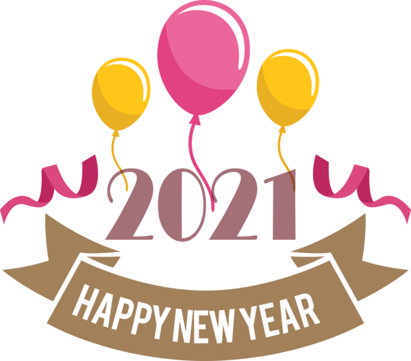 Transparent New Year Logo Balloon Meter for Happy New Year 2021 for New Year