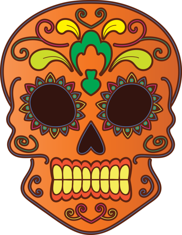 Transparent Day of the Dead Meter Flower Pattern for Calavera for Day Of The Dead