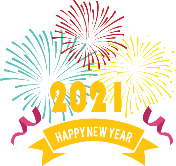 Transparent New Year Logo Meter Line for Happy New Year 2021 for New Year