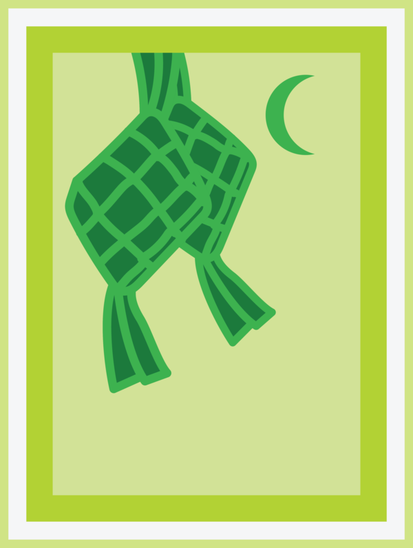 Transparent Eid al Fitr Tortoise M Logo Text for Ketupat for Eid Al Fitr