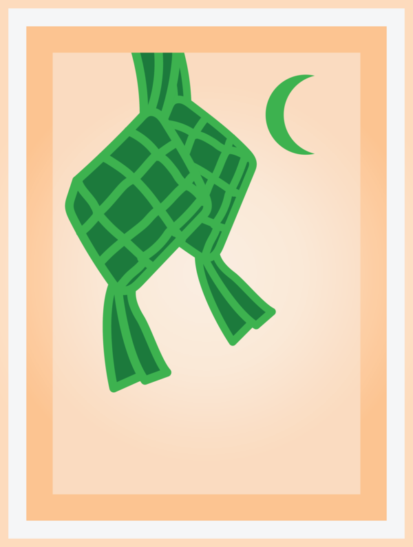Transparent Eid al Fitr Frogs Tortoise M Green for Ketupat for Eid Al Fitr