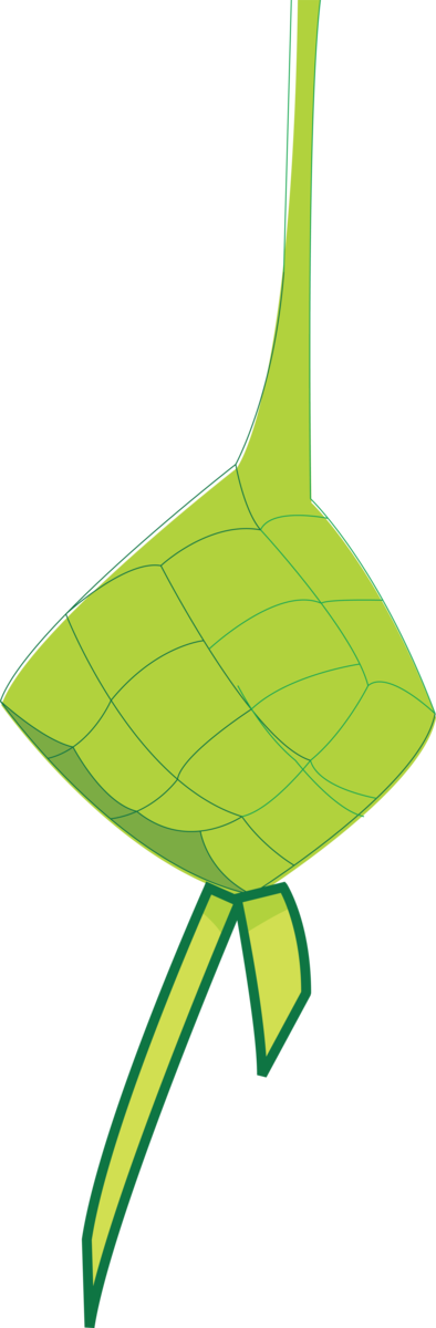 Transparent Eid al Fitr Leaf Angle Line for ketupat for Eid Al Fitr