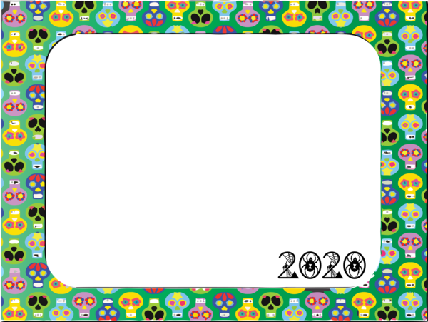Transparent Halloween Day of the Dead frame Picture frame for Halloween Frame for Halloween