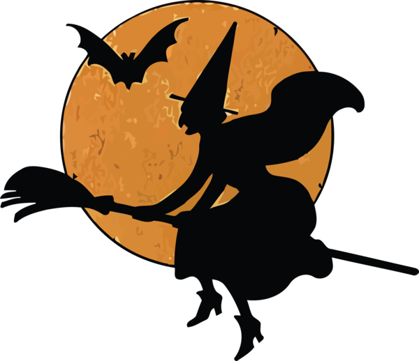 Transparent Halloween Witchcraft The Wicked Witch of The West Silhouette for Happy Halloween for Halloween