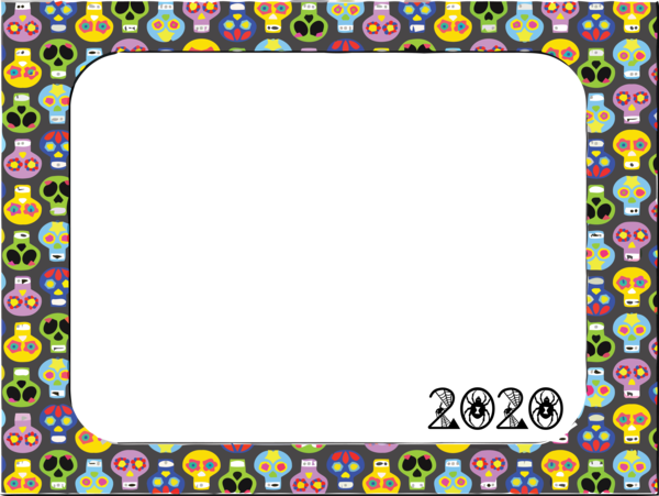 Transparent Halloween Picture frame Day of the Dead Text for Halloween Frame for Halloween
