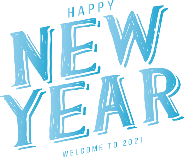 Transparent New Year Logo Font Pattern for Happy New Year 2021 for New Year