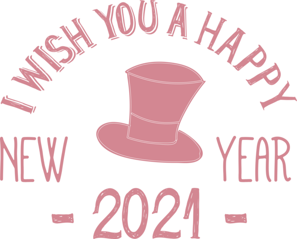Transparent New Year Logo Design Font for Happy New Year 2021 for New Year