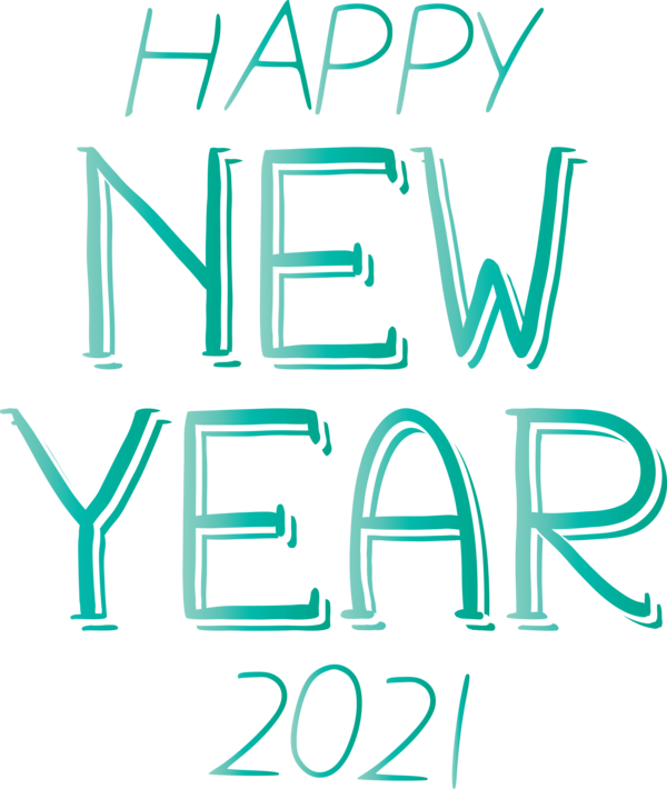 Transparent New Year Logo Font Angle for Happy New Year 2021 for New Year
