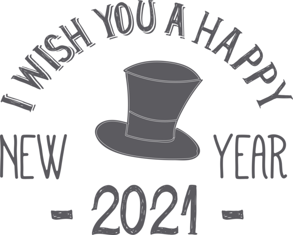 Transparent New Year Logo Font Design for Happy New Year 2021 for New Year