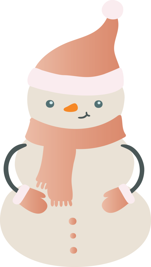 Transparent Christmas Character Design Peach for Snowman for Christmas