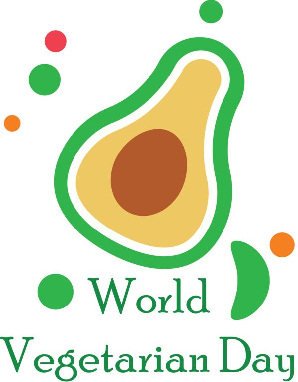 Transparent World Vegetarian Day Logo Green Produce for Vegetarian Day for World Vegetarian Day