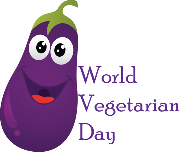 Transparent World Vegetarian Day Logo Produce Purple for Vegetarian Day for World Vegetarian Day