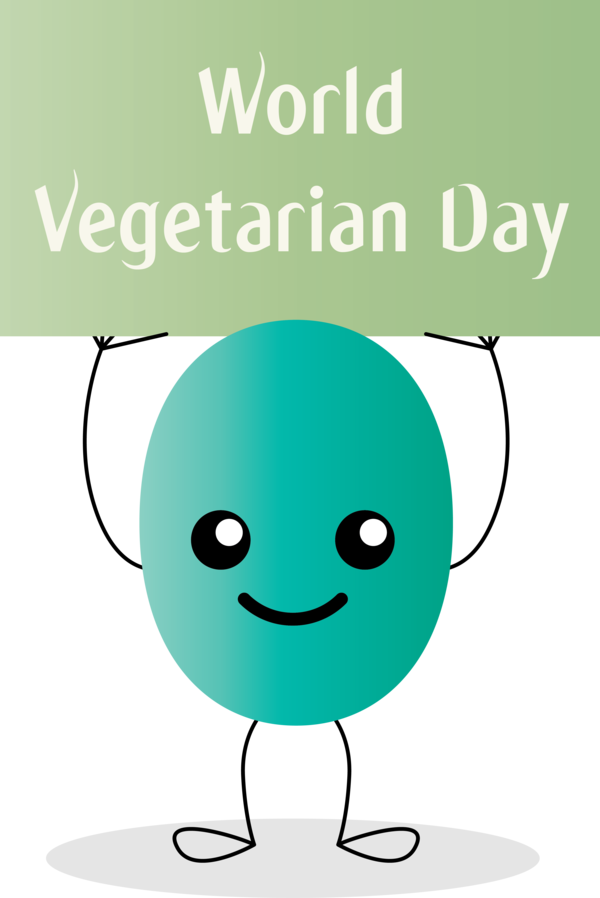 Transparent World Vegetarian Day Logo Smiley Green for Vegetarian Day for World Vegetarian Day