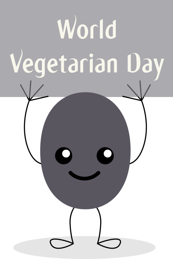 Transparent World Vegetarian Day Logo Design Black and white for Vegetarian Day for World Vegetarian Day