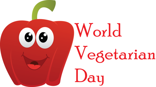 Transparent World Vegetarian Day Logo Character Text for Vegetarian Day for World Vegetarian Day
