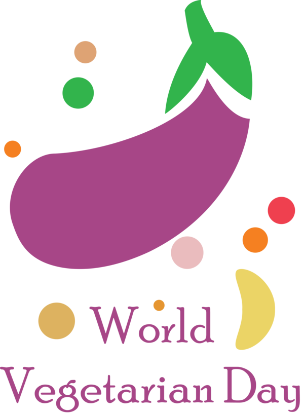 Transparent World Vegetarian Day Logo Purple Petal for Vegetarian Day for World Vegetarian Day