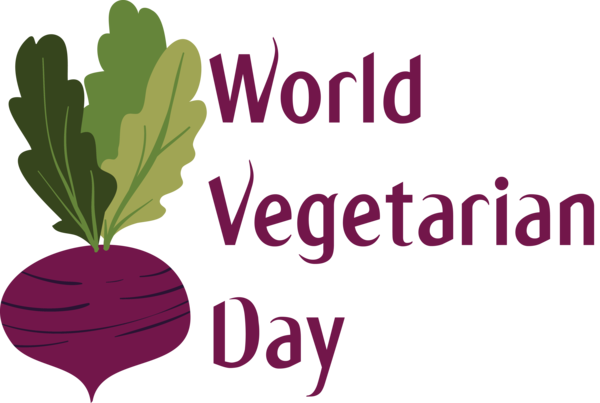 Transparent World Vegetarian Day Logo Plant stem Flower for Vegetarian Day for World Vegetarian Day