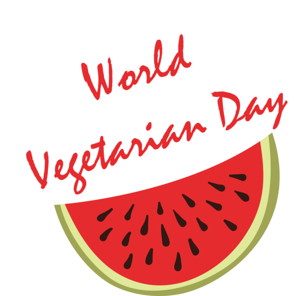 Transparent World Vegetarian Day Logo Watermelon M Watermelon M for Vegetarian Day for World Vegetarian Day