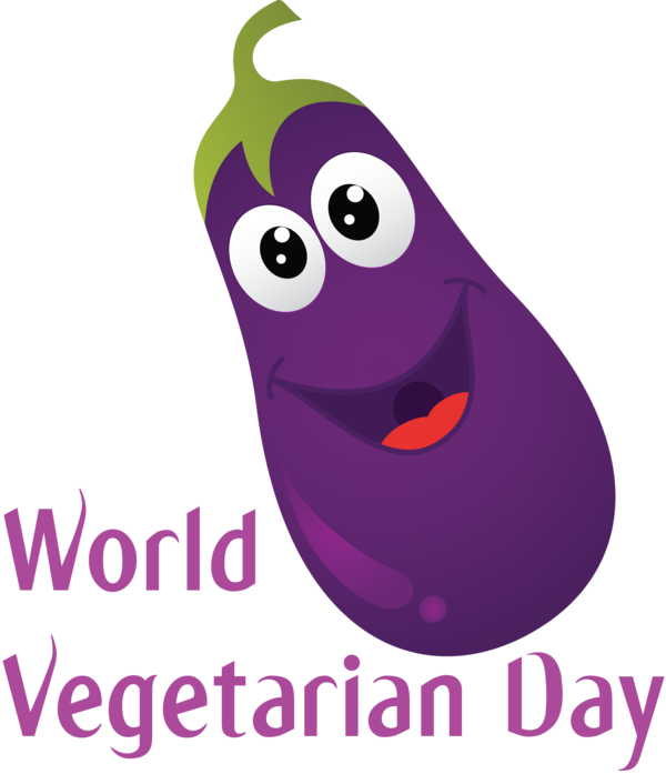 Transparent World Vegetarian Day Cartoon Purple Produce for Vegetarian Day for World Vegetarian Day