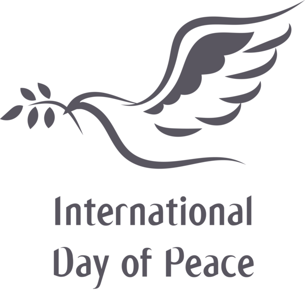 Transparent International Day of Peace Logo Font Black and white for World Peace Day for International Day Of Peace