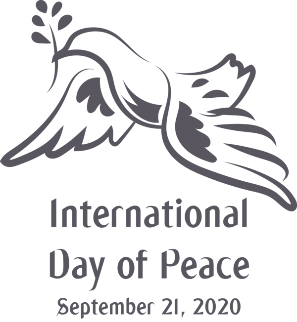 Transparent International Day of Peace Logo Font Black and white for World Peace Day for International Day Of Peace