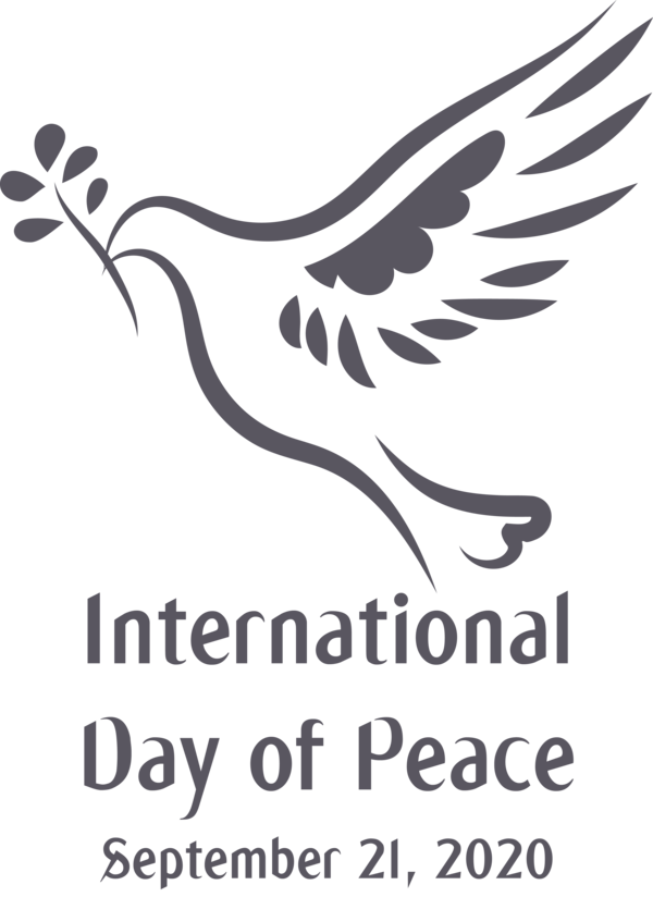Transparent International Day of Peace Beak Logo Line art for World Peace Day for International Day Of Peace