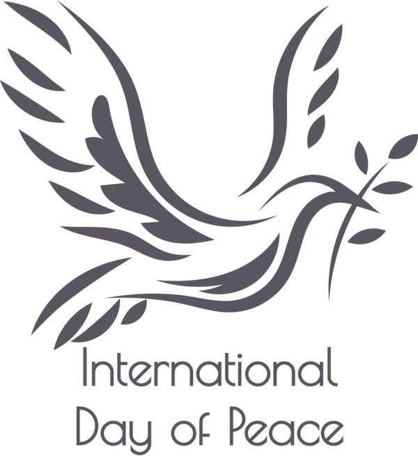 Transparent International Day of Peace Logo Flower Black and white for World Peace Day for International Day Of Peace