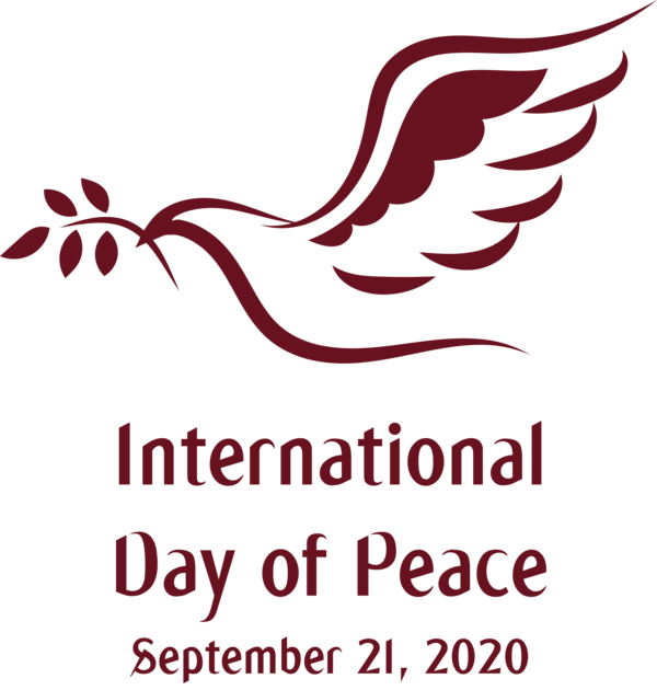 Transparent International Day of Peace Logo Beak Black and white for World Peace Day for International Day Of Peace