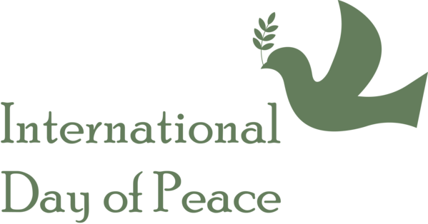 Transparent International Day of Peace Logo Leaf Font for World Peace Day for International Day Of Peace