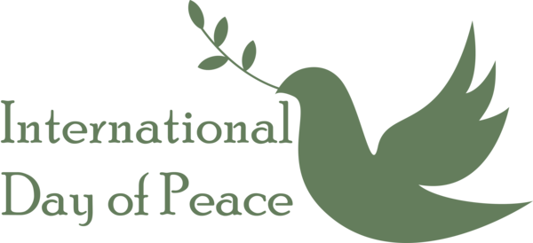 Transparent International Day of Peace Logo Leaf Font for World Peace Day for International Day Of Peace