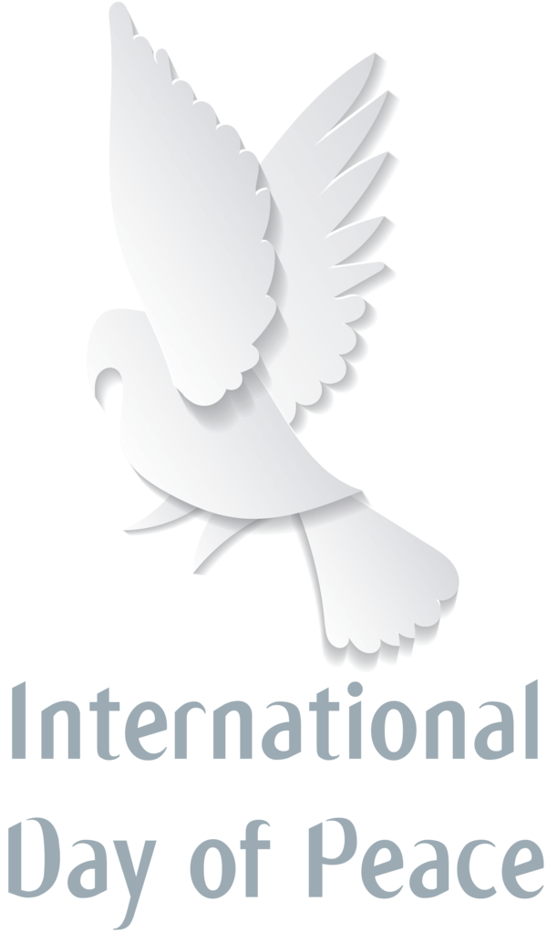 Transparent International Day of Peace Logo Font Birds for World Peace Day for International Day Of Peace